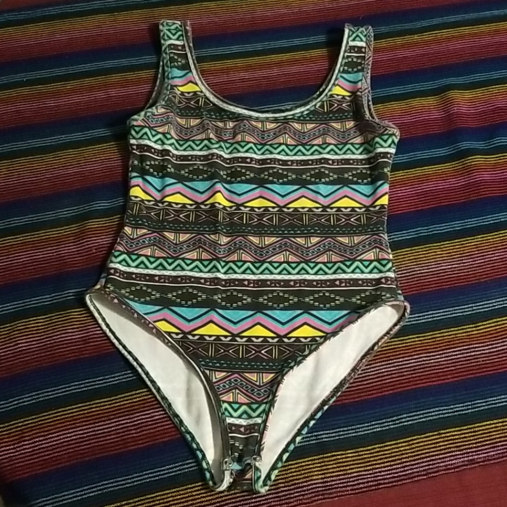 Aztec print body suit